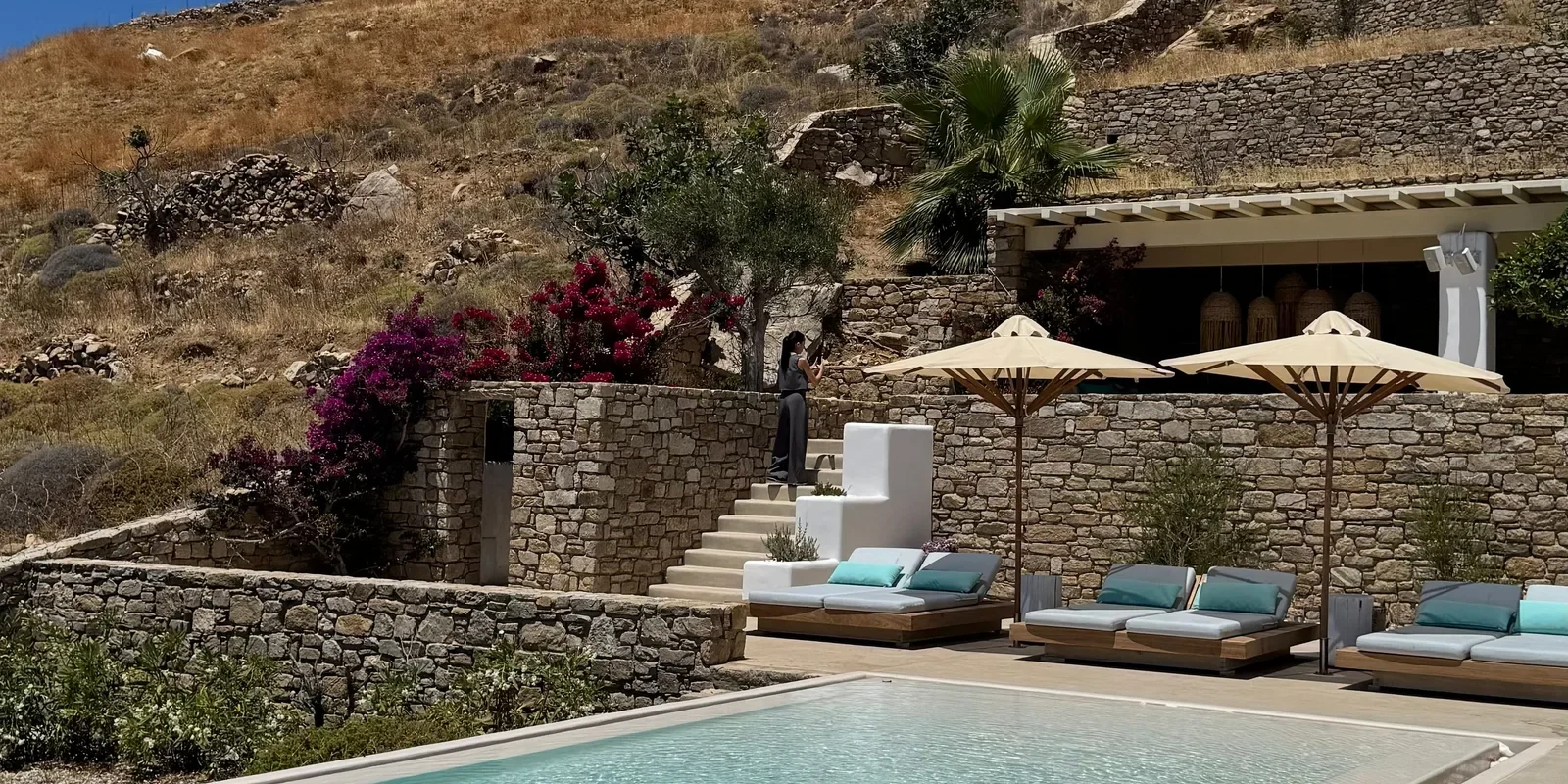 Piscina di una villa a Mykonos